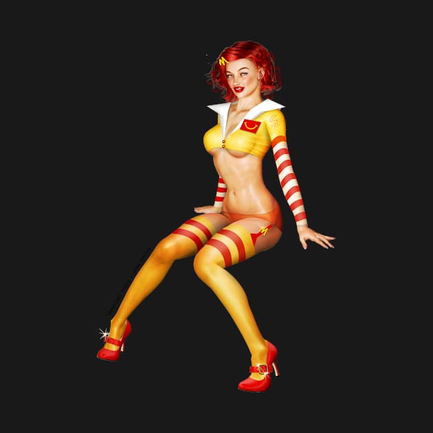 Want Fries With That Shake - Fast Food Pinup by seanearley