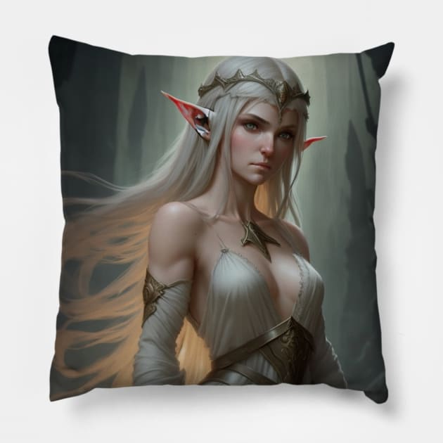 Elf Priestess Pillow by Theraceai