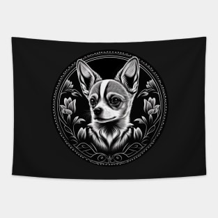 Cute Black and white Chihuahua Tapestry