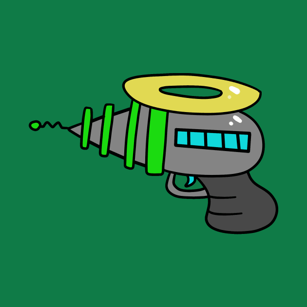 Green Blue Yellow Space Gun by saradaboru