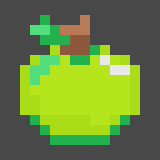 green pixel apples are good for you by prettyguardianstudio