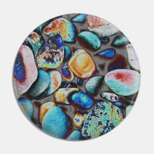 Magic beach pebbles: trippy retro edit of abstract nature photography Pin