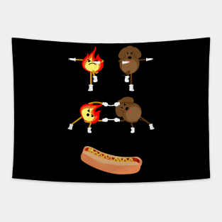 Hot Dog, Grill, Street Food, Fries, Fast food, Fun Tapestry