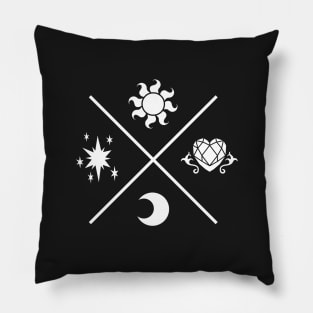 Equestrian Princesses Symbols - Cutie Marks (white version) Pillow