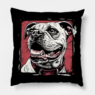 Retro Art American Bully Dog Lover Pillow