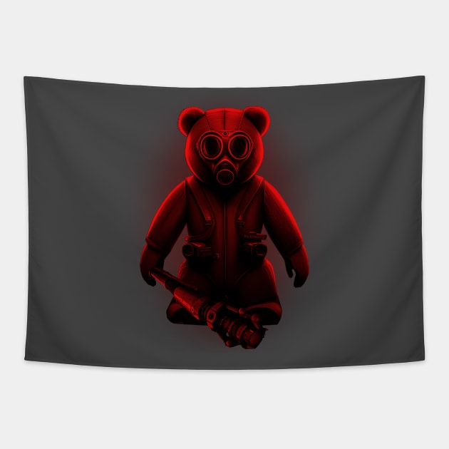 Red Apocalypse Bear Tapestry by DUSTRAGZ