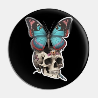 Butterfly skull art Pin