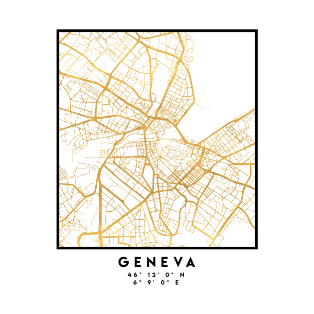 Discover GENEVA SWITZERLAND CITY STREET MAP ART - Geneva - T-Shirt