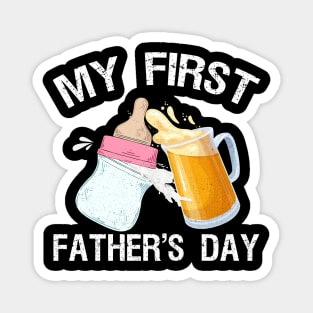 Mens My First Father's Day Present Beer Baby Bottle New Daddy Magnet