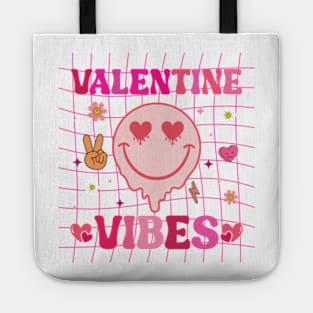 Groovy Valentine Vibes Valentines Day Shirts For Girl Women's Tote