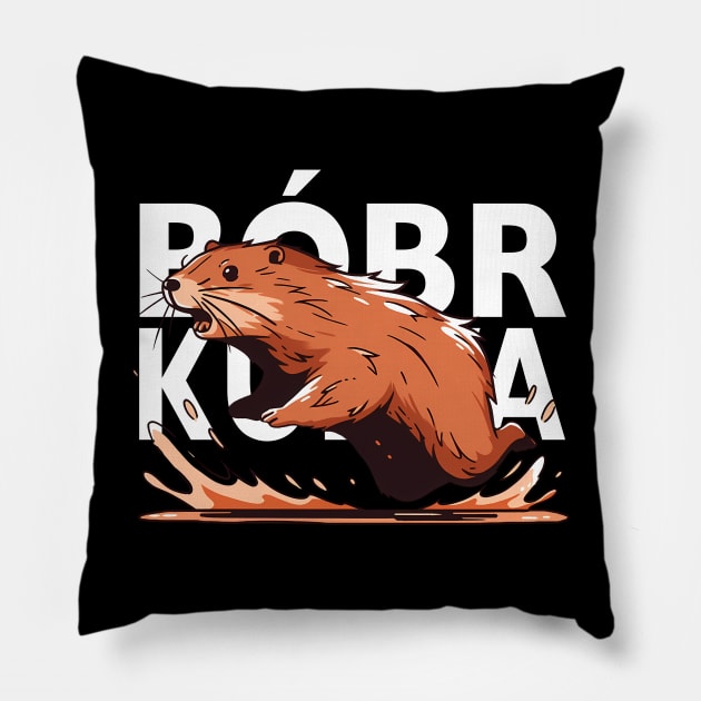 Bobr Meme - Funny Beaver Pillow by Seraphine