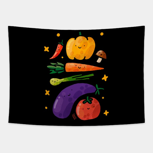 Veggie Stack Tapestry by Tania Tania