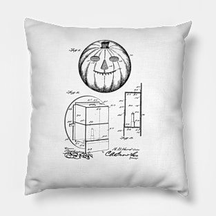 Jack-O-Lantern Vintage Patent Drawing Pillow