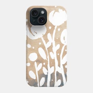 Whimsical watercolor flowers – neutral Phone Case
