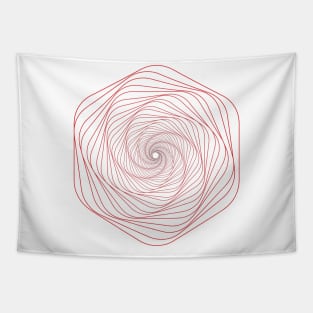 Geometric lineart abstract space red Tapestry