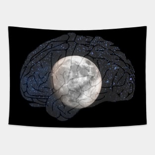 night sky brain Tapestry