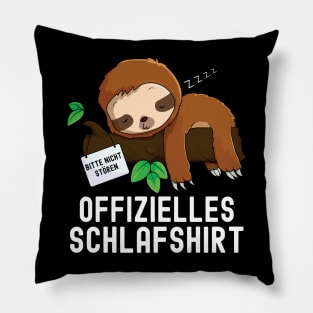 Geschenkidee Geburtstag Langschläfer Morgenmuffel , Kurzarm, Offizielles Schlafshirt Faultier Nachthemd Pyjama Geschenk Pillow