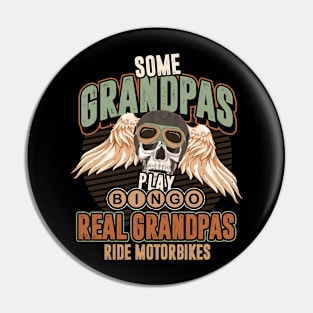 Funny Grandpa Biking Motorbike Fathers Day Biker Pin