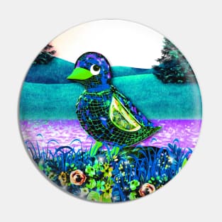 Blue Valley Net Bird Pin