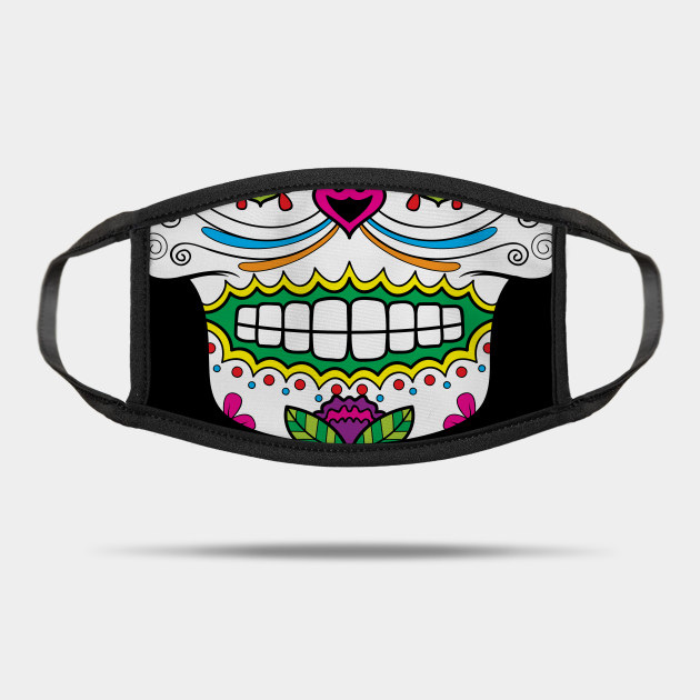 Funny Coronavirus Protection Mask With Sugar Skull Smile Funny