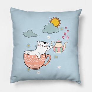 Tea Makes The Grey Clouds Go Away Pillow