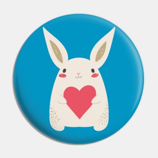 Rabbit with heart Pin