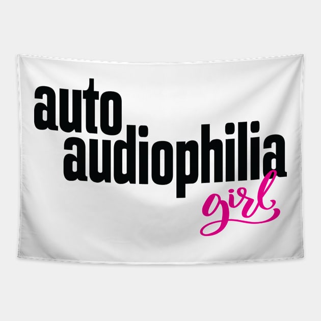 Auto Audiophilia Girl Audiophile High Fidelity Sound Reproduction Tapestry by ProjectX23Red