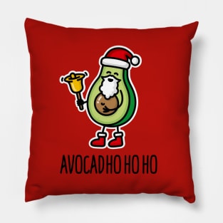 Avocadho ho ho funny Christmas Santa avocado pun Pillow