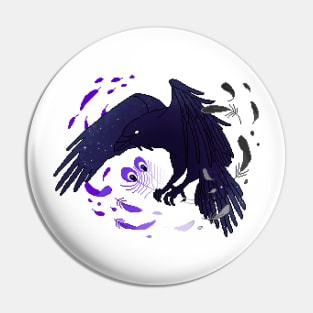 Asexual Pride Flag Galaxy Raven Pin