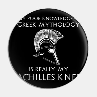 Funny Greek Mythology Achilles Knee Pin