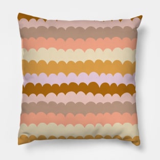 Colorful wavy pattern in earth tones Pillow