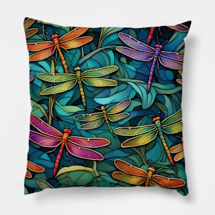 Dreamy Dragonflies Flying Gracefully Pillow