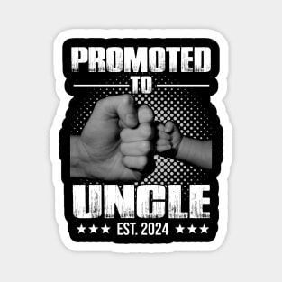 Mens Promoted to Uncle 2024 Shirt For First Time Uncle, New Uncle Magnet