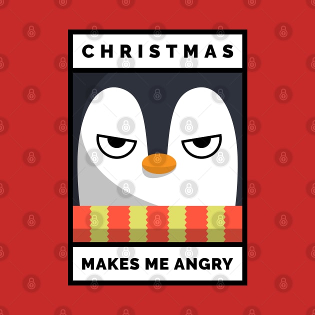 Christmas Makes me Angry - Penguin Christmas by MadeBySerif