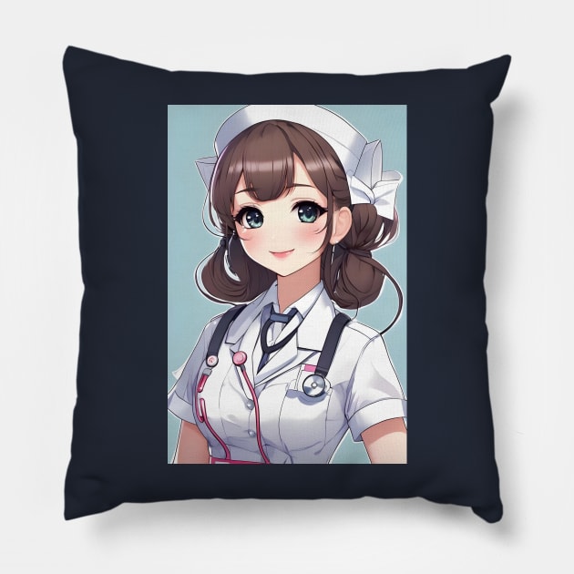 Beautiful anime nurse Pillow by Spaceboyishere