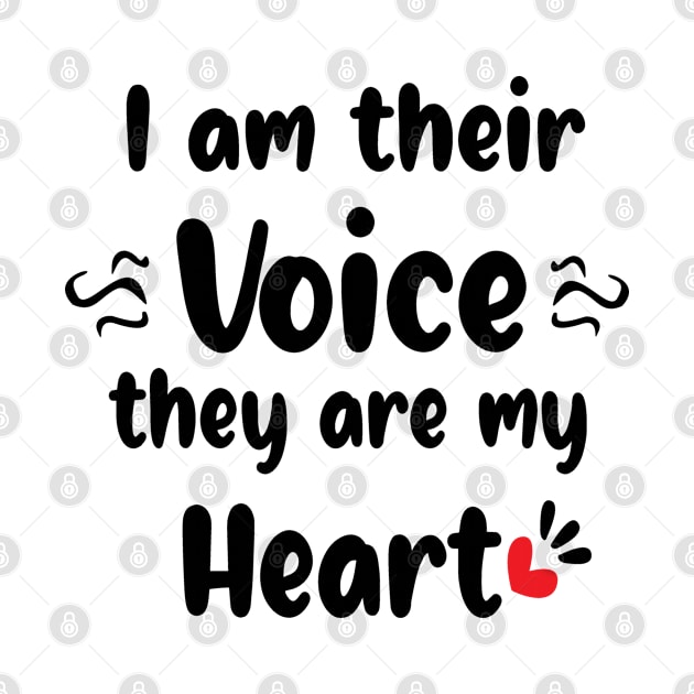 I Am Their Voice They Are My Heart,Cute Autism Awareness Gift, Fun Autism Teacher by SILVER01