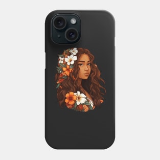 Beautiful Island Girl Native Hawaiian Illustration Phone Case