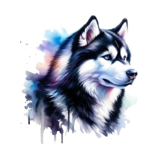 Siberian Husky Watercolor - Beautiful Dog T-Shirt