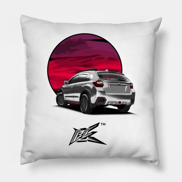 subaru crosstrek rear Pillow by naquash