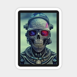 Skeleton Astronaut | Space Skull | Dystopian Art | Skull Astronaut Artwork | Fantasy Astronaut Skull Magnet