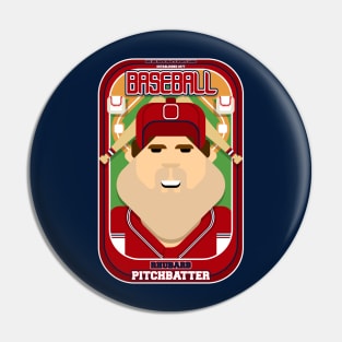 Baseball Red Blue White - Rhubarb Pitchbatter - Bob version Pin