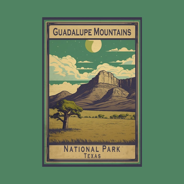 Guadalupe Mountains National Park Travel Poster by GreenMary Design