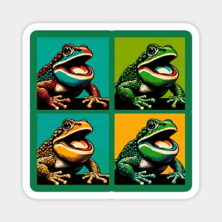 Pacman Frog Pop Art - Cool Frog Magnet