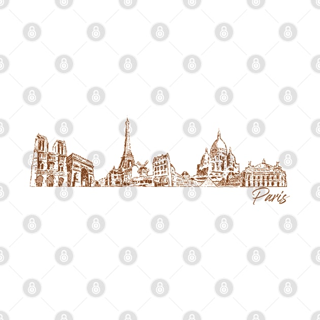 Paris hand drawn skyline by SerenityByAlex