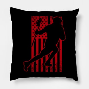 Lacrosse Usa American Flag Pillow