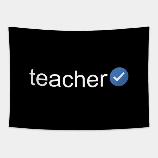 Verified Teacher (White Text) Tapestry