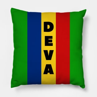 Deva City in Romanian Flag Vertical Pillow