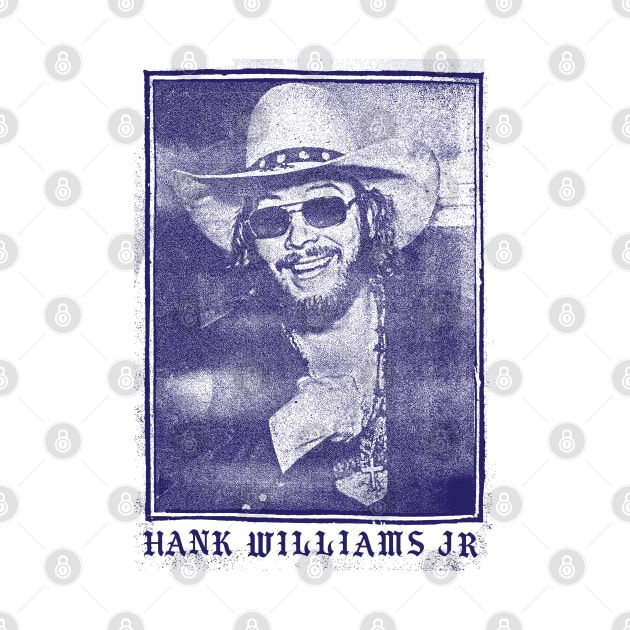 Hank Williams Jr // Vintage Aesthetic Faded Style Fan Design by DankFutura