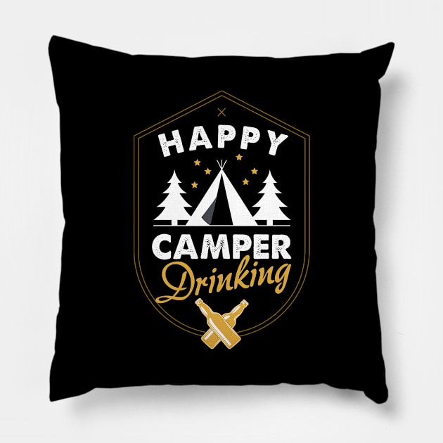 Happy Camper | Happy Camper Shirt | Happy Camper TShirt | Happy Camper T shirt | Happy Camper Tee | Happy Camper Tee Shirt | Camper Gifts Pillow by johnii1422