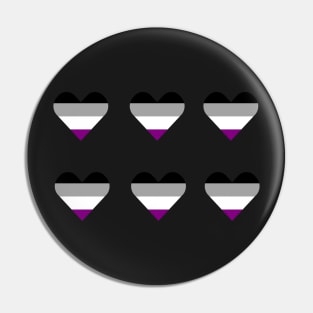 Asexuality heart symbol sticker - aseual ace pattern heart shape Pin